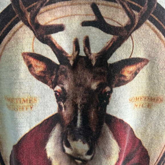 Christmas Deer ‘sometimes naughty’ ‘sometimes nice’ Fleece Size XL (D1) - Picture 3 of 10